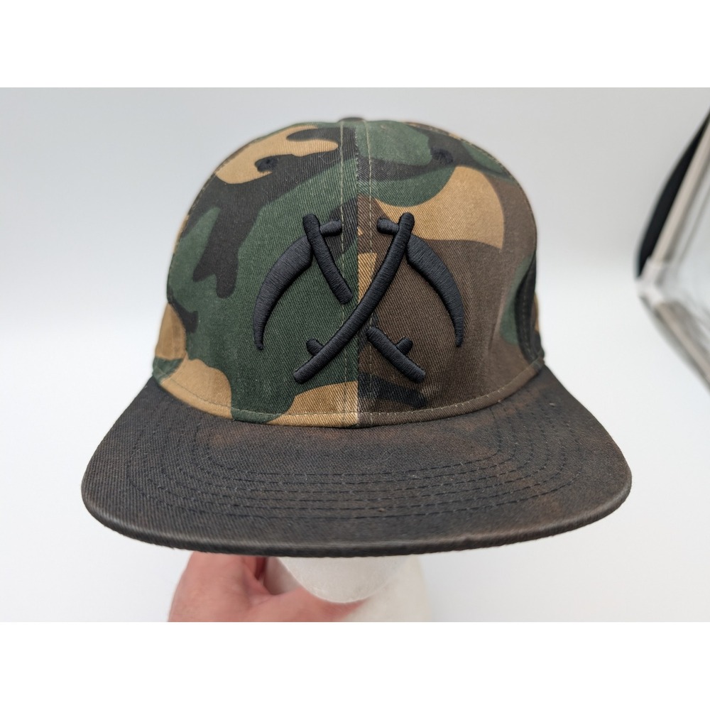 Jasper Keys Camo Snapback Hat Crossed Scythes Logo Woodland Camouflage Cap